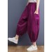 Loose Red elastic waist lantern Pants Spring