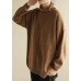 Pullover brown clothes For Women patchwork casual Turtleneck knit tops