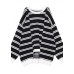 Aesthetic asymmetric patchwork black knitwear plus size clothing spring knitted pullover