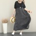 boutique black long linen dresses casual patchwork gown women o neck silk linen caftans