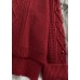 For Work burgundy Sweater Blouse low high design oversize high neck knitwear