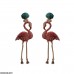 CEDH108 YBJ Rhinestone Flamingo Drop Earrings