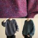 Fashion dark black gray knit tops long sleeve casual o neck knitwear