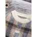 Women beige crane tops warm plus size plaid knit sweat tops