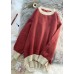 Aesthetic o neck patchwork knitted blouse oversized low high design Sweater Blouse