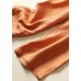 Stylish Orange Pockets elastic waist Drawstring Linen Wide Leg Pants Summer