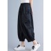 Plus Size Black Pockets Harem Pants Spring