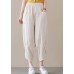 Beige Loose Pants asymmetrical design Spring