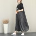 boutique black long linen dresses casual patchwork gown women o neck silk linen caftans