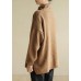 Pullover brown clothes For Women patchwork casual Turtleneck knit tops