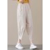 Beige Loose Pants asymmetrical design Spring