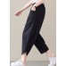 Top Quality Black elastic waist Casual Pants Spring