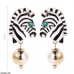 TEDH321 KSU Painted Zebra Drop Earrings Pair