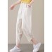 Beige Loose Pants asymmetrical design Spring