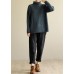 Vintage gray black knitted top cable fashion high neck knitwear