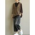 Cute fall knit outwear fashion brown v neck sleeveless knitted cardigans