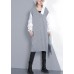 Women gray Sweater dress outfit Design Funny v neck knitted tops