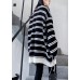 Aesthetic asymmetric patchwork black knitwear plus size clothing spring knitted pullover