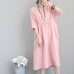 fashion pink natural linen dress plus size clothing tunic caftans 2018 bracelet sleeved kaftans