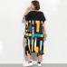 Brand Oversized Plus Size Women Striped Patchwork Casual Dresses