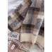 Women beige crane tops warm plus size plaid knit sweat tops