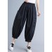 Plus Size Black Pockets Harem Pants Spring