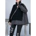 Aesthetic black knit blouse o neck patch work fashion spring knit sweat tops