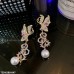 TEDH288 YQG Butterfly Pearl Drop Pair Earrings