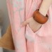 stylish pink prints long linen dresses oversize o neck linen clothing dresses casual half sleeve kaftans