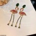 CEDH108 YBJ Rhinestone Flamingo Drop Earrings